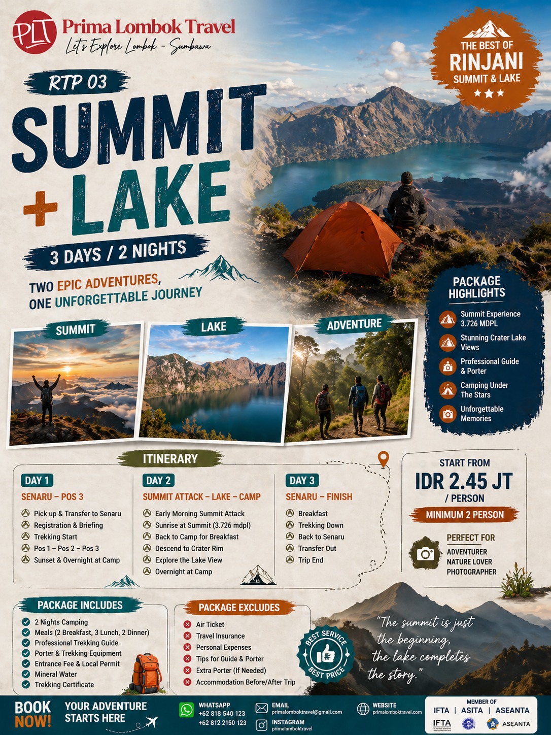 Crater Rim Senaru Trekking Package